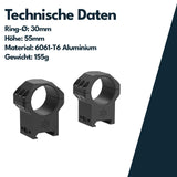 Vector Optics XASR-3052 X-Accu Montage für 30mm Tubus, 21mm Picatinny, h= 32mm