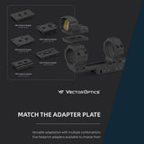 Vector Optics XASR-3476 34mm X-MOD 1.5'' One Piece Extended Picatinny Mount h=38mm