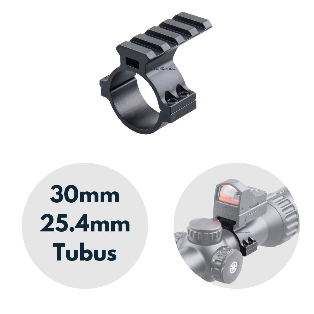 Vector Optics SCTM-21 kurze 21mm Picatinny Rail zur Montage am 30mm / 25,4mm Tubus